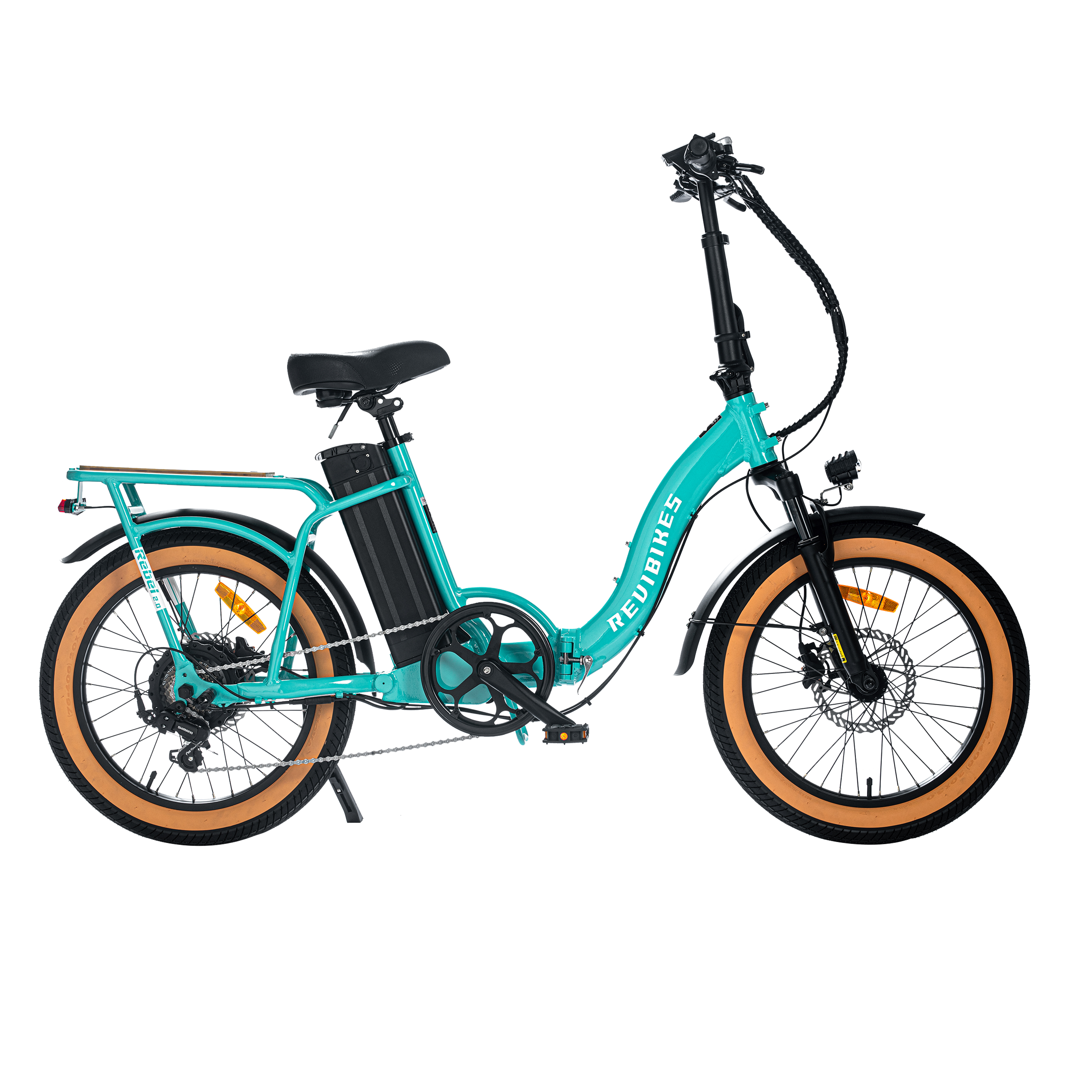 Revibikes 20 inch tiffany blue women's folding electric bike green blue compact utility ebike foldable fat tire affordable ebikes ladies throttle electric bicycle commuter step through ebike 48V 750W 15ah folding electric bike for adults fold up ebike for short ladies under $1000 best pedal assist bike urban ebikes folding 20"ebike vtuvia sf20 foldable electric bike folding fat tire wiht removable battery