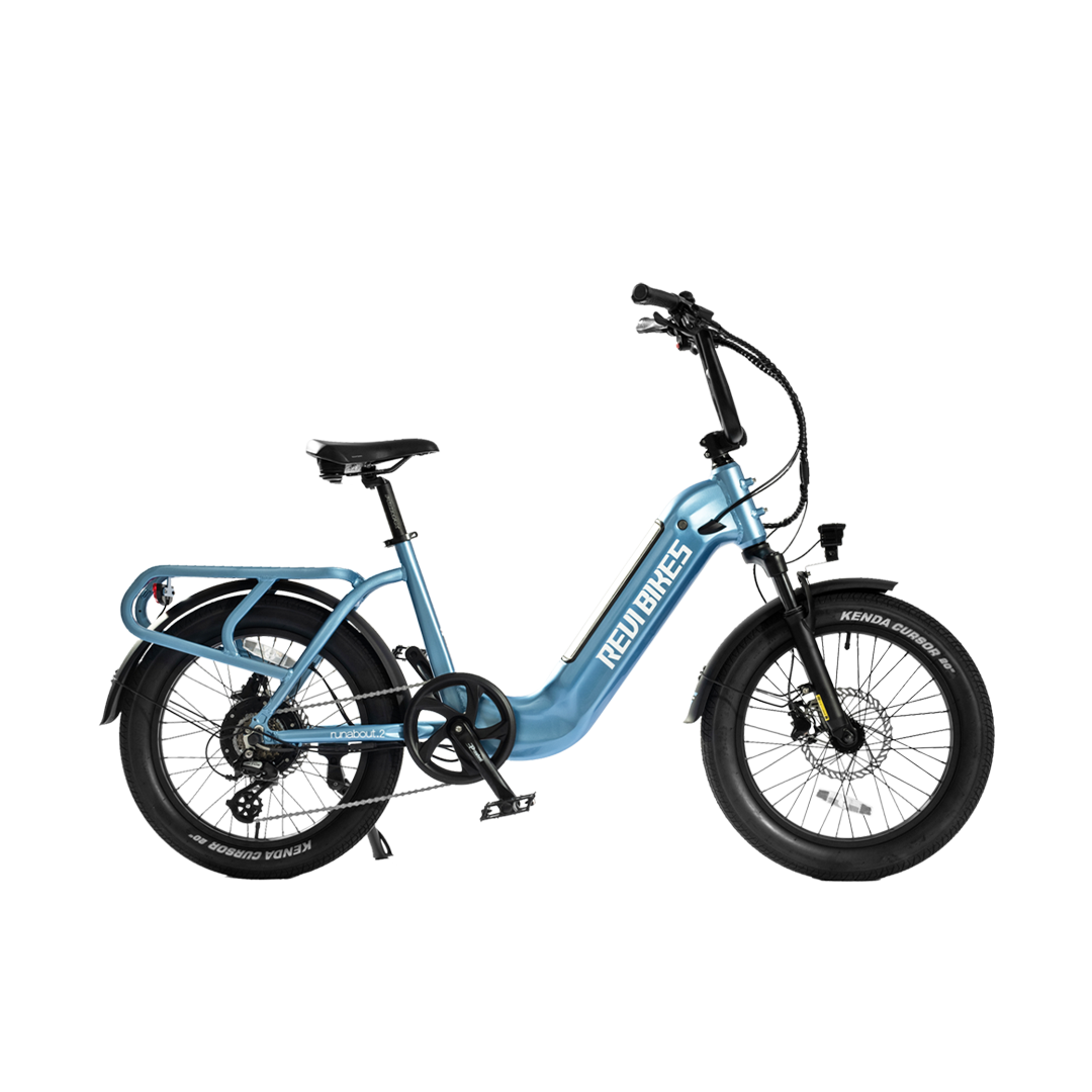 Revibikes Runabout.2 electric cargo bike 52V 750W Step thru commute city utility ebike with 2 seats 