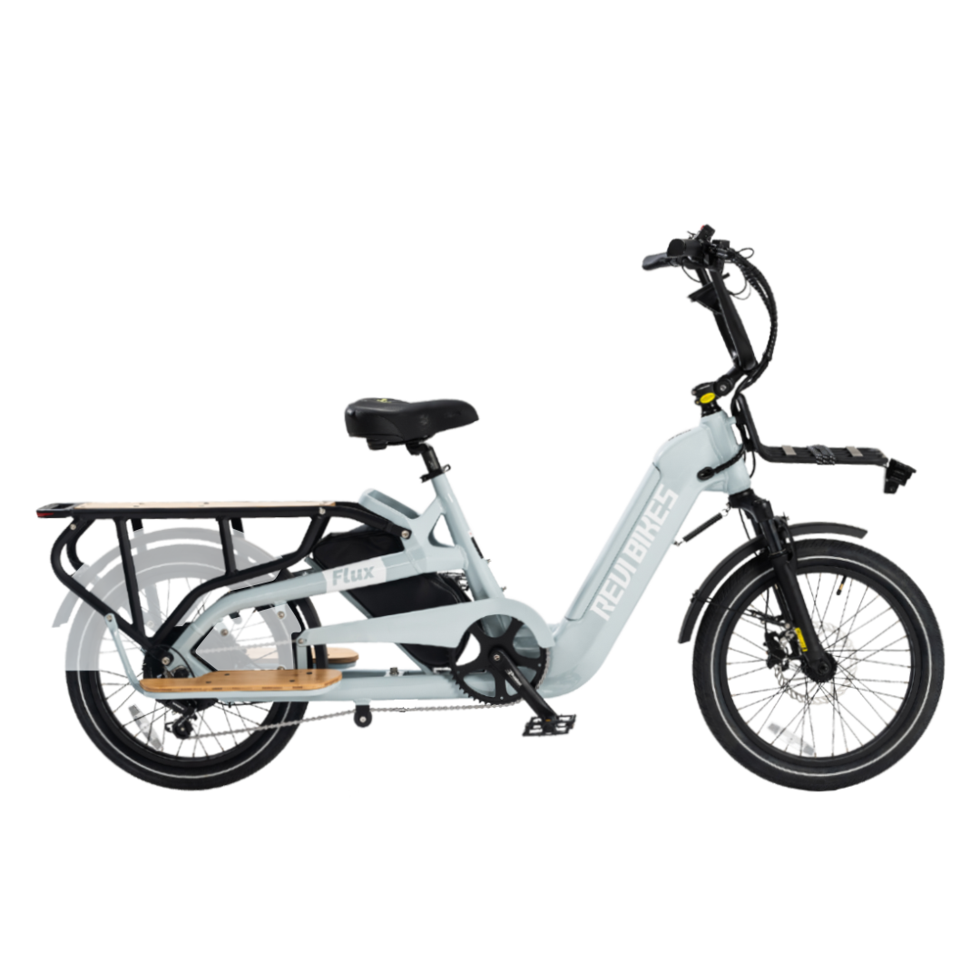 revibikes flux cargo ebike for family transportation longtail electric bicycle wagon haul gear utility hauling ebike with extend rack electric bicycle for heavy loads business