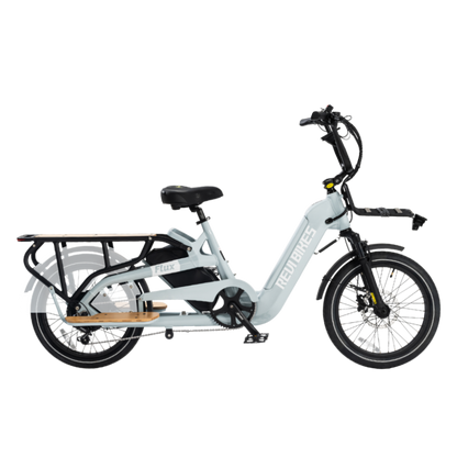 Revibikes Flux Electric Cargo Bike Family Longtail Utility Ebike Dual Battry Grey / Battery 15ah