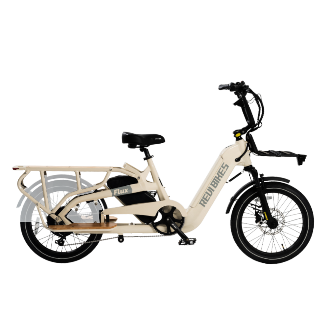 flux electric cargo ebikes revibikes long tail utility bike dual battery family cargo electric bikes with child seat passenger seat long range wagon carrier delivery ebike 2 kids dual seat electric cargo bikes to carry kids bakfiets heavy duty ecargo CycWagen Cargo Ebike yuba Kombi radwagon lectric XPedition aventon abound Packer