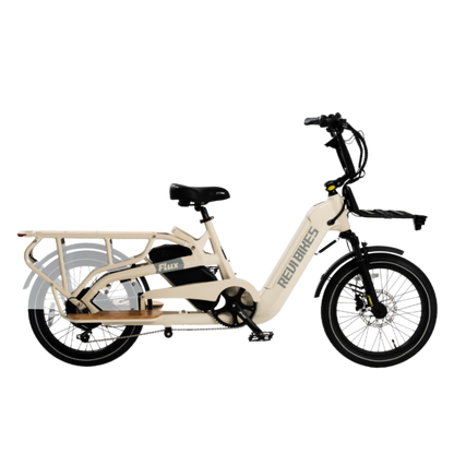flux electric cargo ebikes revibikes long tail utility bike dual battery family cargo electric bikes with child seat passenger seat long range wagon carrier delivery ebike 2 kids dual seat electric cargo bikes to carry kids bakfiets heavy duty ecargo CycWagen Cargo Ebike yuba Kombi radwagon lectric XPedition aventon abound Packer