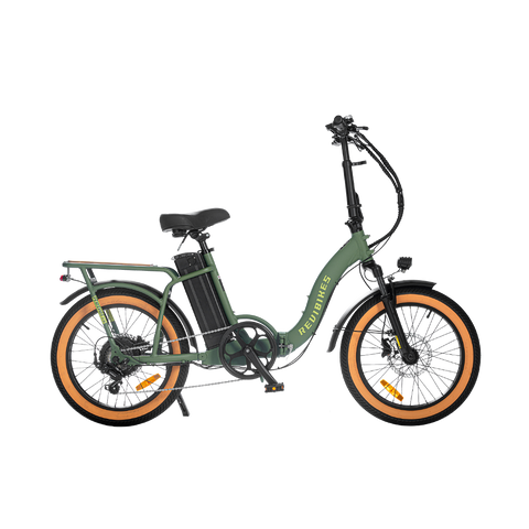 Revibikes 20" army green ebike women's folding electric bike compact utility ebike foldable fat tire affordable ebikes ladies throttle electric bicycle commuter step through ebike 48V 750W 15ah folding electric bike for adults fold up ebike for short ladies under $1000 best pedal assist bike urban ebikes folding 20"ebike vtuvia sf20 foldable electric bike folding fat tire wiht removable battery