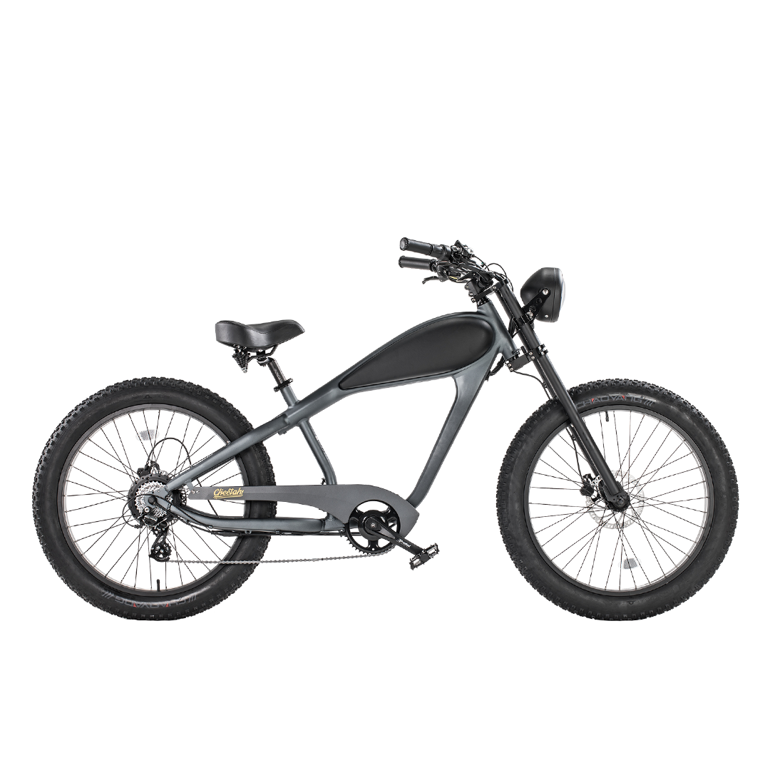 Revibikes Cheetah Cafe Racer Electric Vintage Ebike 48V 750W Fat Tire Mountain Ebike Retro Beach Cruiser REVIBIKES